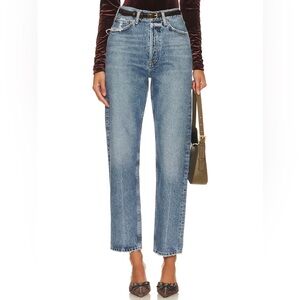 Agolde 90s Mid Rise Loose Fit Jeans in Hooked Sz 25